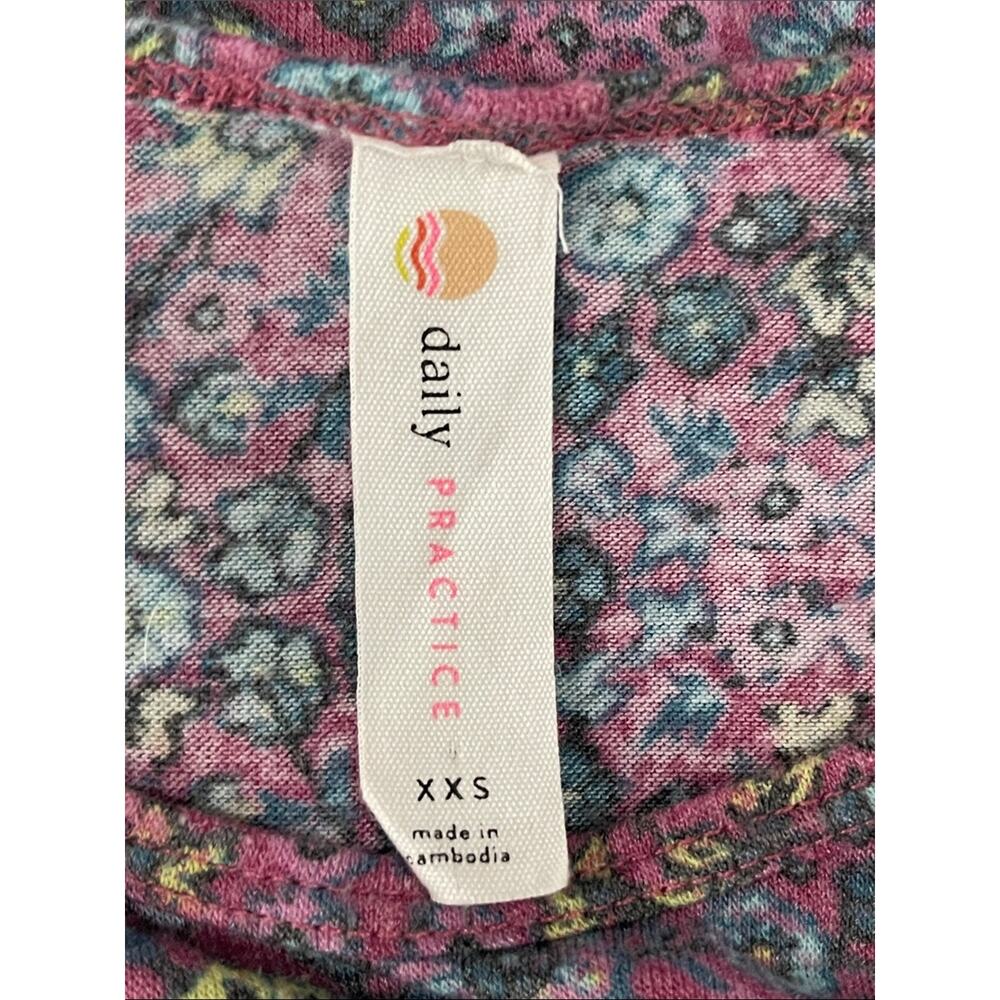 Daily Practice by Anthropologie Wrap-Front Top Floral Print Size XXS - Picture 8 of 9